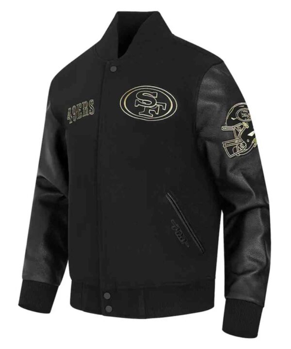 San Francisco 49ers Full-Zip Black Varsity Jacket