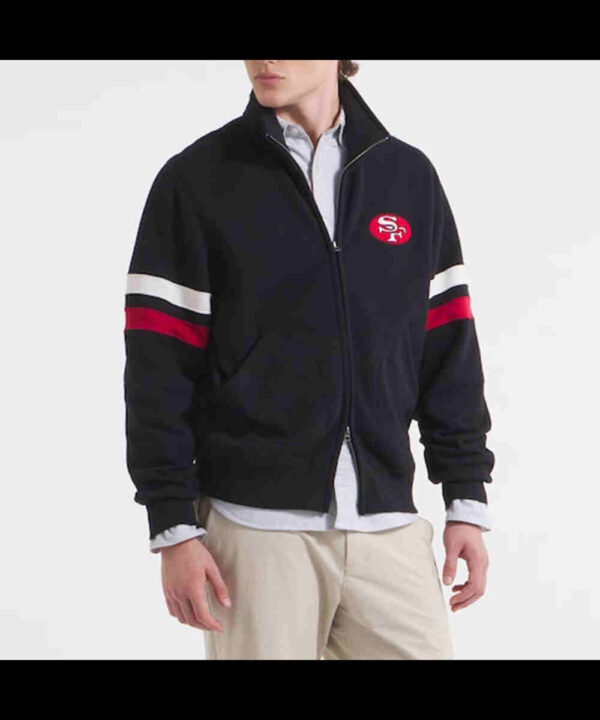 San Francisco 49ers Black Striped Fleece Jacket