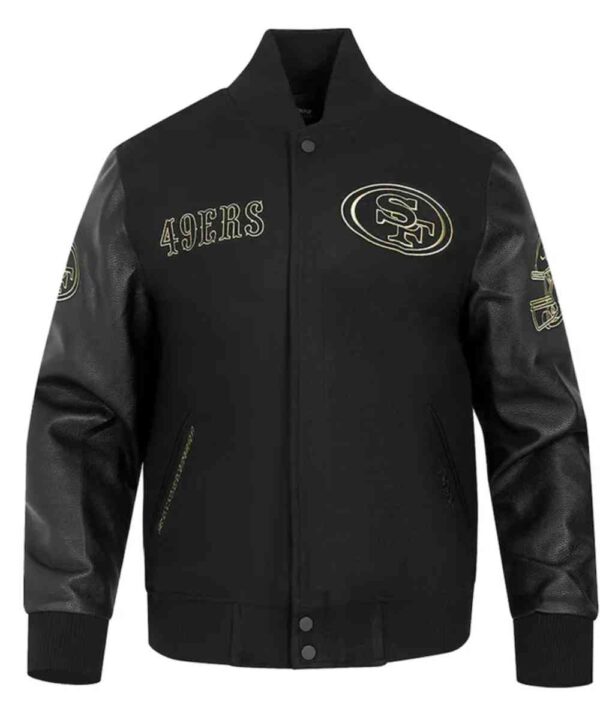 San Francisco 49ers Full-Zip Black Varsity Jacket