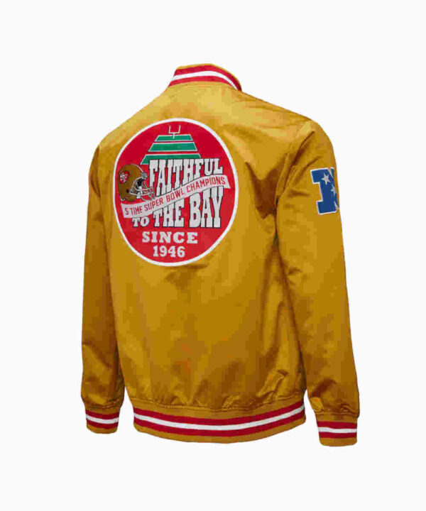San Francisco 49ers Double Down Gold Satin Jacket