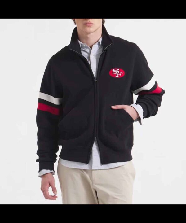 San Francisco 49ers Black Striped Fleece Jacket