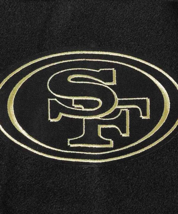 San Francisco 49ers Full-Zip Black Varsity Jacket