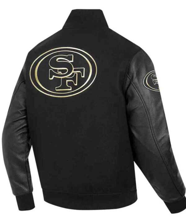 San Francisco 49ers Full-Zip Black Varsity Jacket