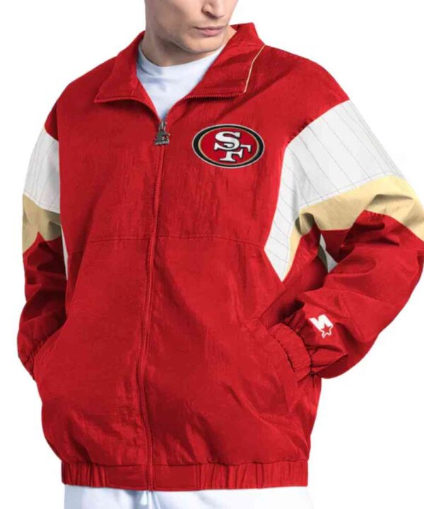 San Francisco 49ers Yard Line Scarlet Full-Zip Jacket