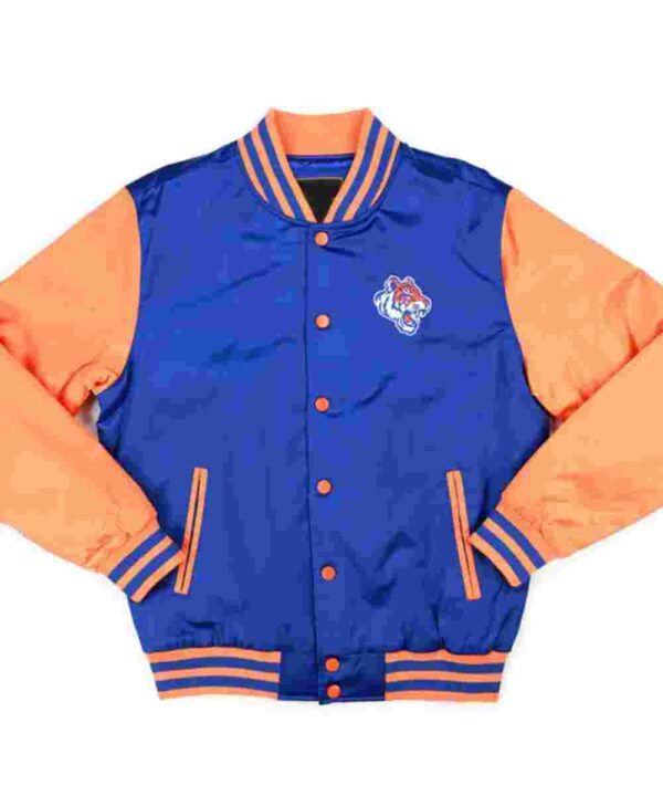 Savannah State University Blue and Orange Baseball Jacket