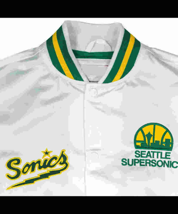Seattle Supersonics Golden Age White Satin Jacket