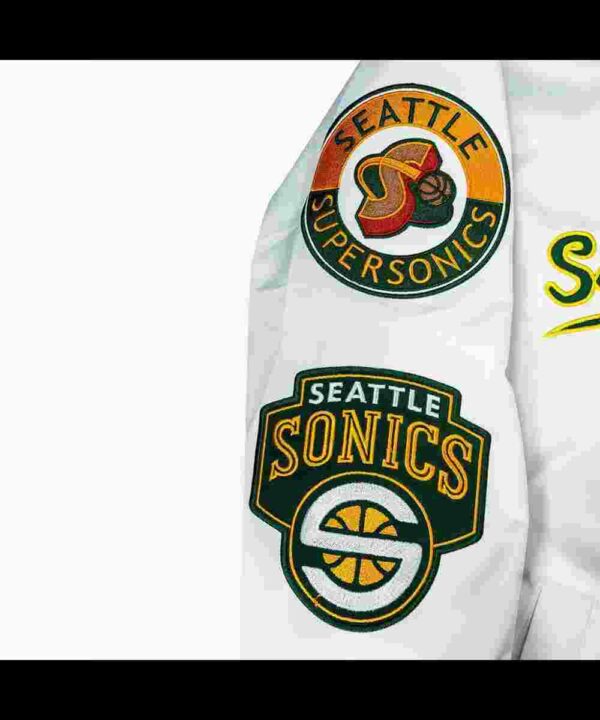 Seattle Supersonics Golden Age White Satin Jacket