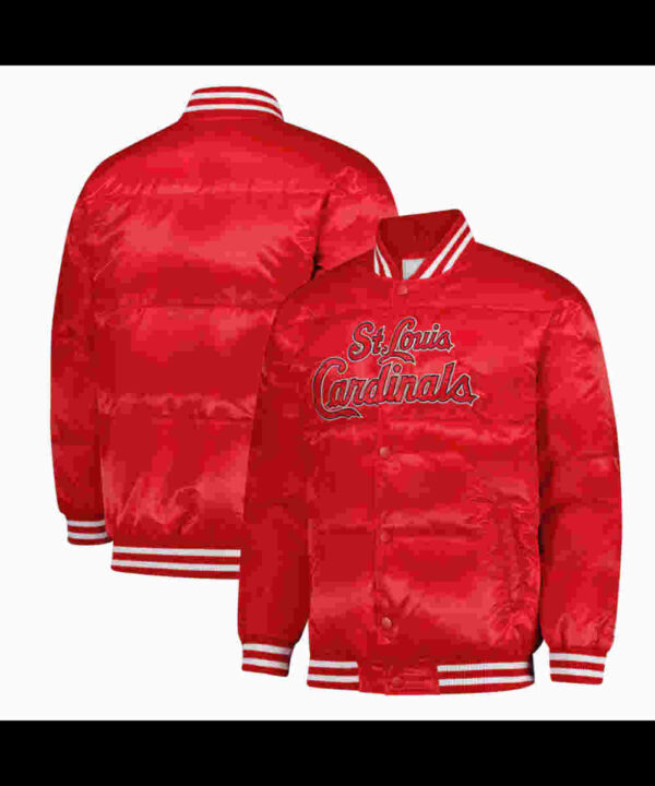 St. Louis Cardinals Puffer Red Satin Jacket