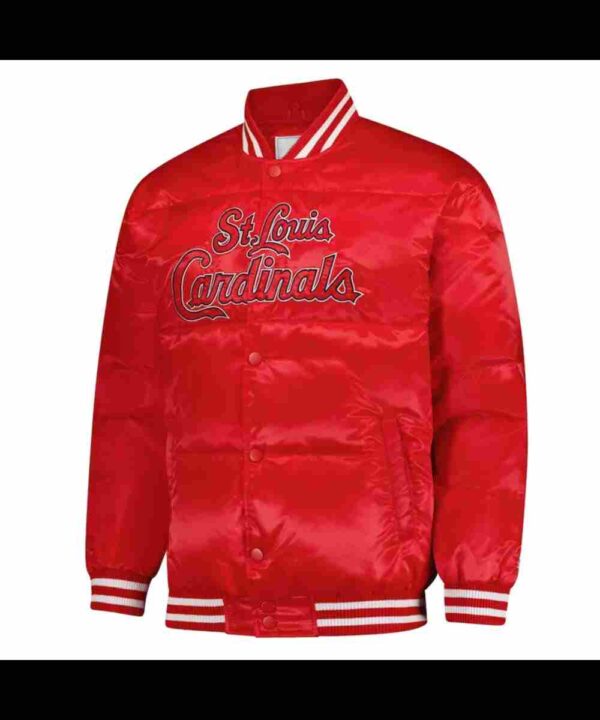 St. Louis Cardinals Puffer Red Satin Jacket