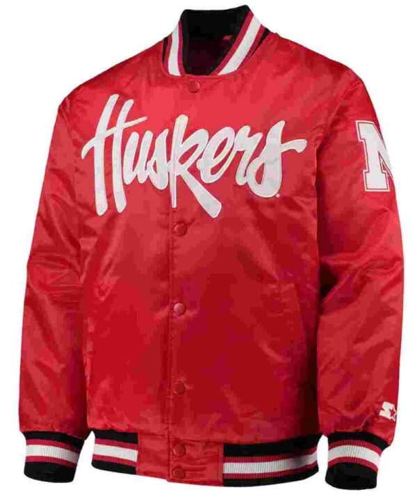 Starter Nebraska Huskers Satin Red Jacket