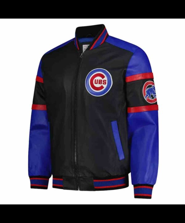Chicago Cubs Black and Blue Varsity Leather Jacket