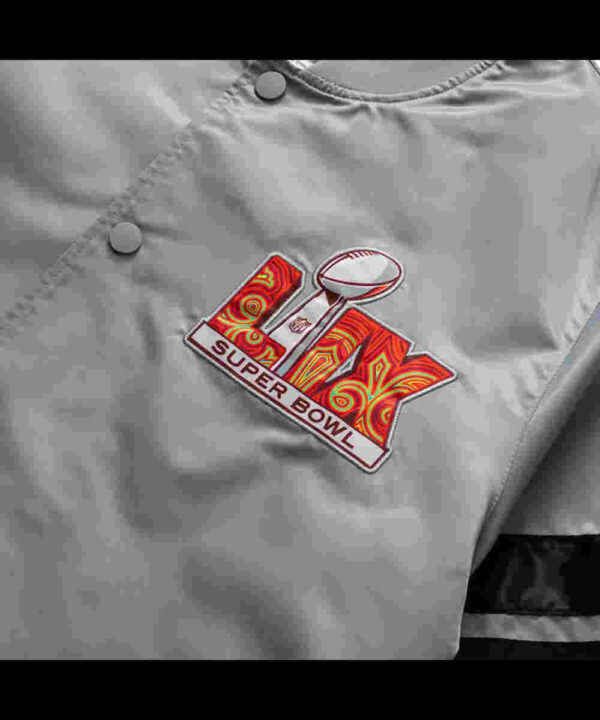 Super Bowl LIX Gray Varsity Satin Jacket