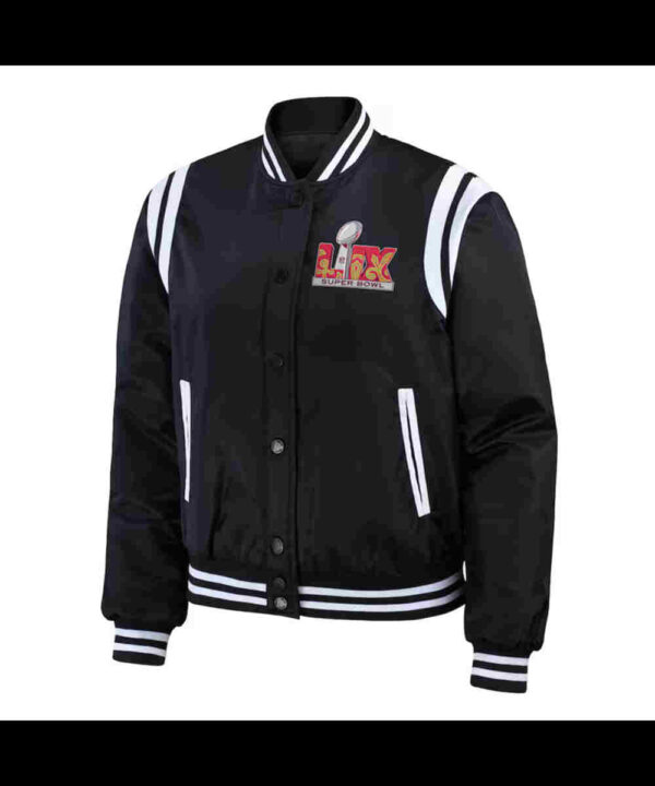 Super Bowl LIX Black Varsity Bomber Jacket