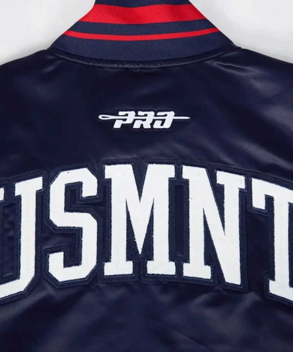 US Soccer Classic Rib Navy Satin Jacket
