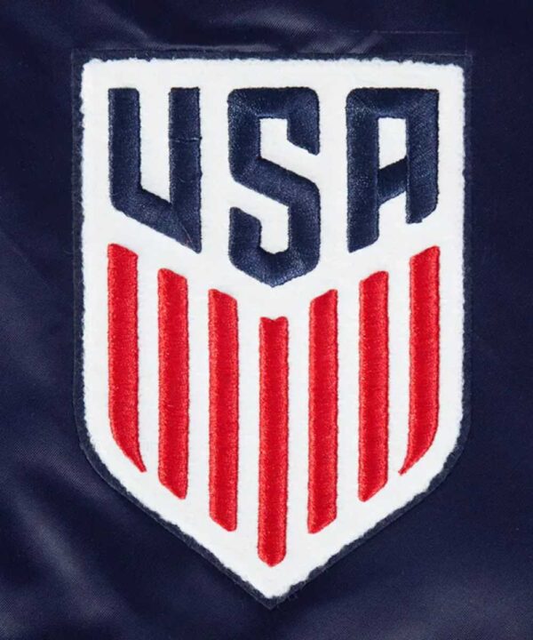 US Soccer Classic Rib Navy Satin Jacket