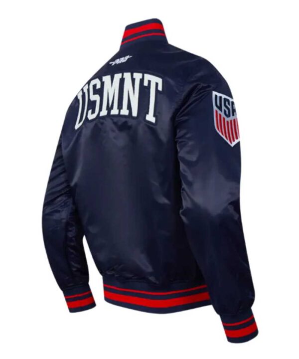 US Soccer Classic Rib Navy Satin Jacket
