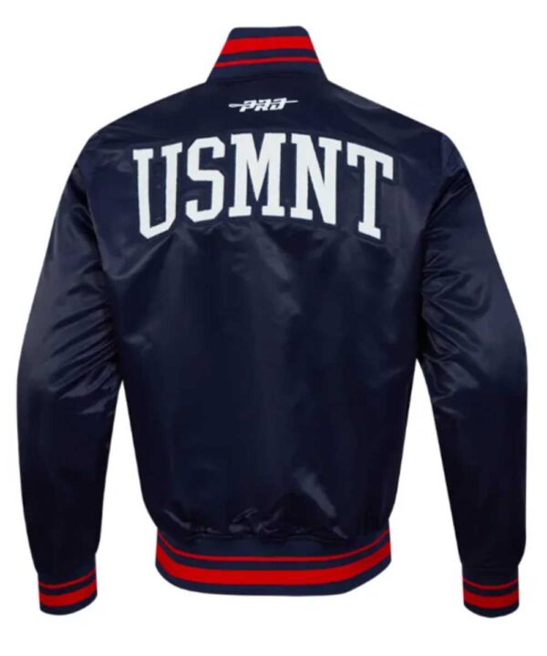 US Soccer Classic Rib Navy Satin Jacket