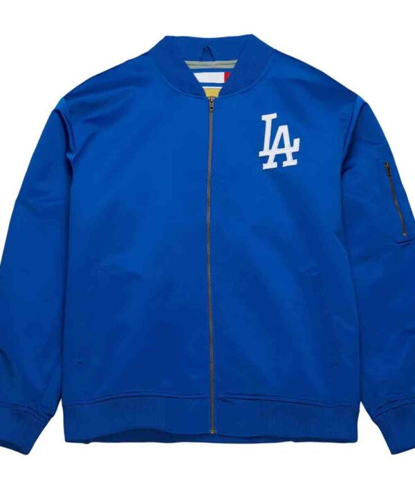 LA Dodgers Vintage Logo Royal Lightweight Satin Jacket