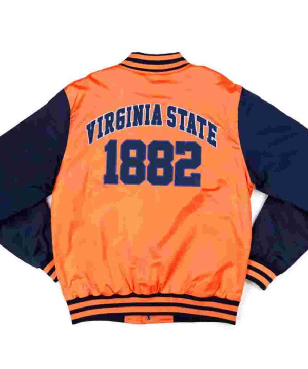 Virginia State Orange and Navy Baseball Jacket