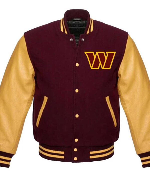 Washington Commanders Letterman W Maroon and Yellow Jacket