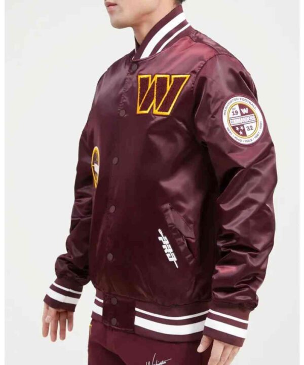 Washington Commanders Old English Classic Rib Satin Jacket