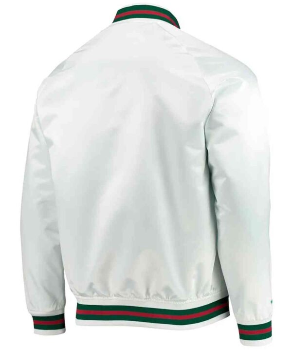 Milwaukee Bucks Hardwood Classics White Satin Jacket