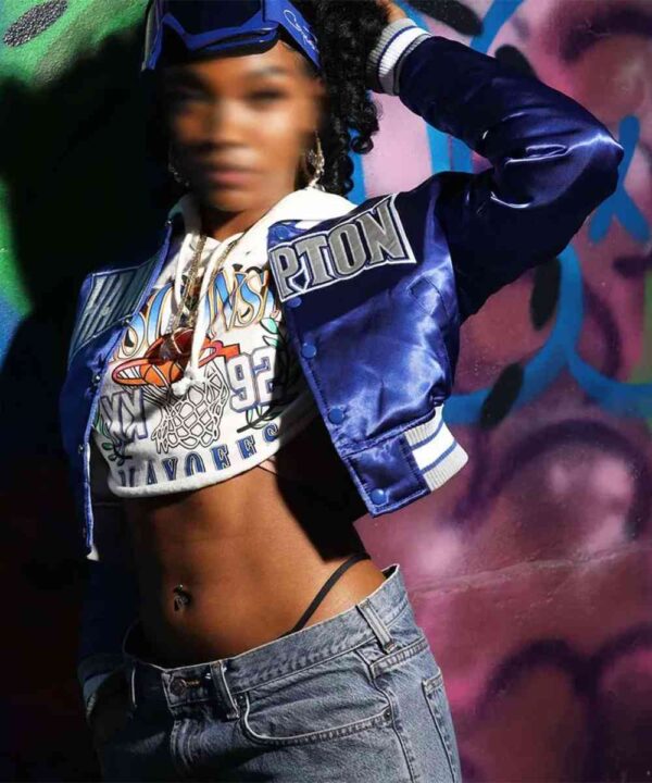 Women’s Hampton University Royal Satin Jacket