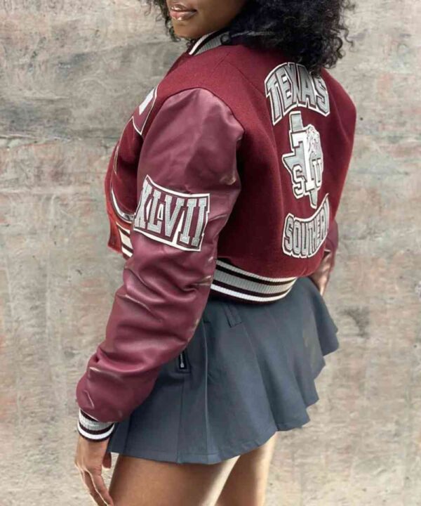 Women’s Texas Southern University Cropped Varsity Jacket