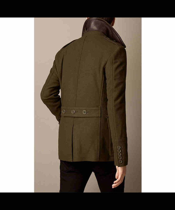 Olive Drab Wool Cashmere Peacoat