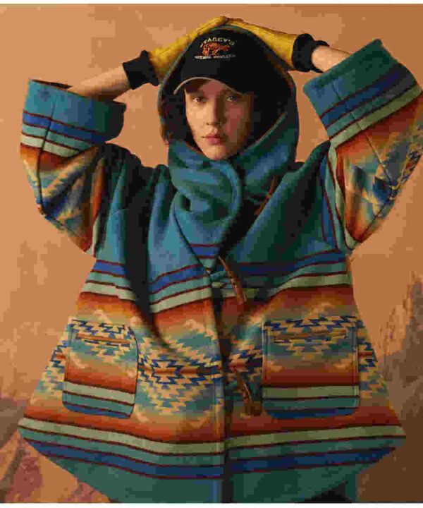Kelly Reilly Yellowstone Season 03 Duffle Poncho