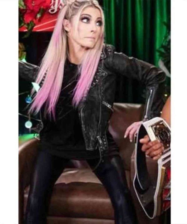 Alexis Kaufman WWE Raw Studded Leather Jacket - Forever Jackets