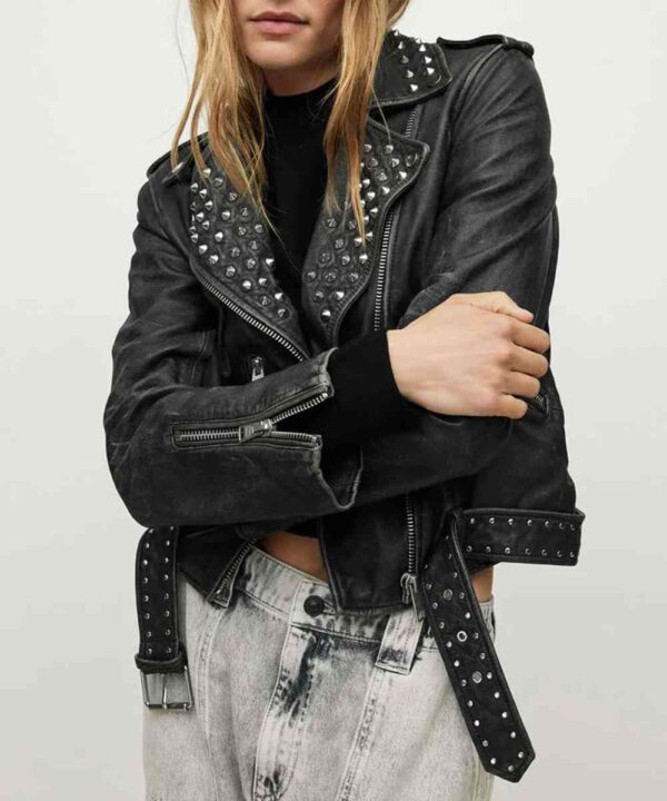 Alexis Kaufman WWE Raw Studded Leather Jacket - Forever Jackets