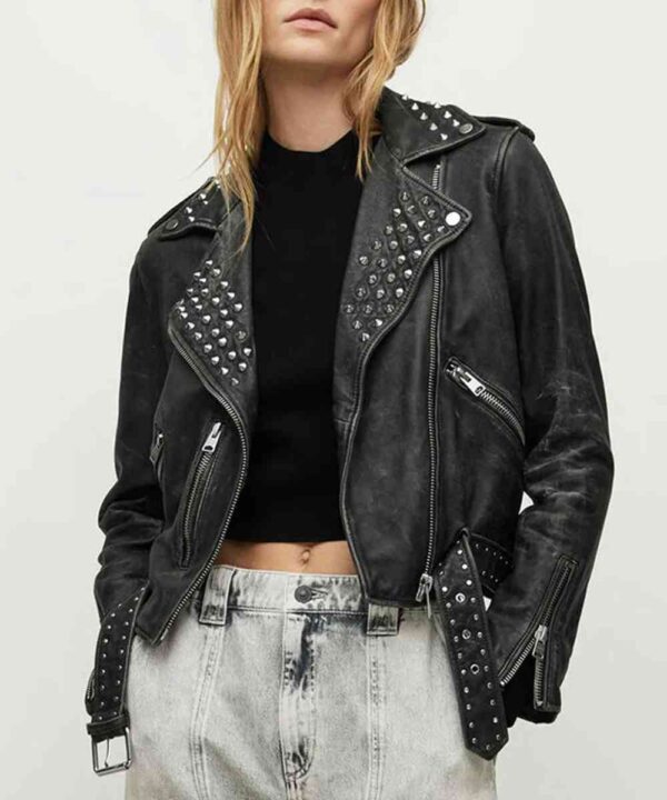Alexis Kaufman WWE Raw Studded Leather Jacket - Forever Jackets