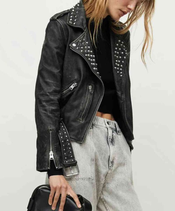 Alexis Kaufman WWE Raw Studded Leather Jacket - Forever Jackets