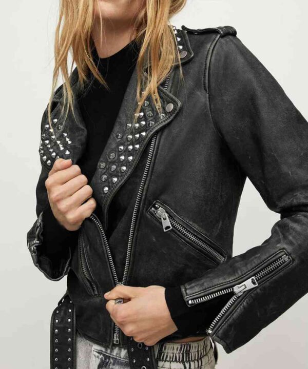 Alexis Kaufman WWE Raw Studded Leather Jacket - Forever Jackets