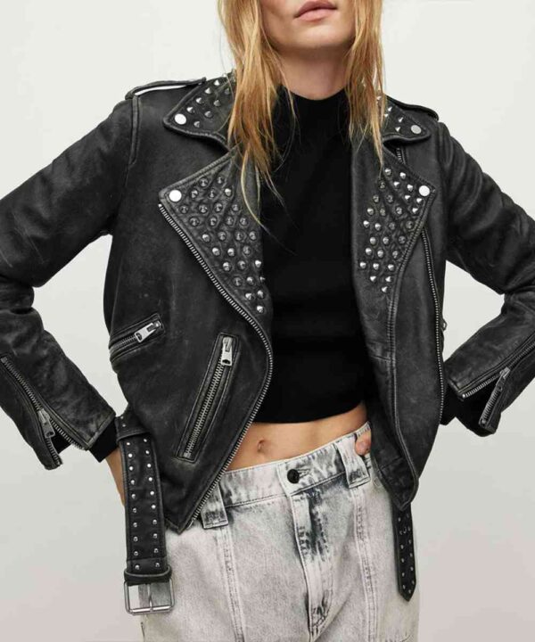 Alexis Kaufman WWE Raw Studded Leather Jacket - Forever Jackets