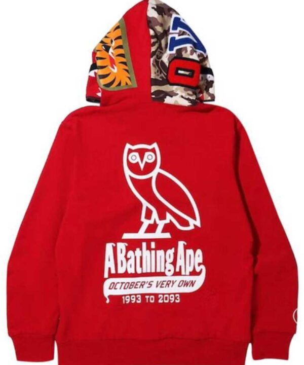 BAPE x OVO Woodland Camo Shark Reversible Full Zip Hoodie