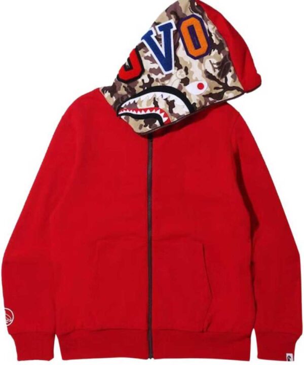 BAPE x OVO Woodland Camo Shark Reversible Full Zip Hoodie