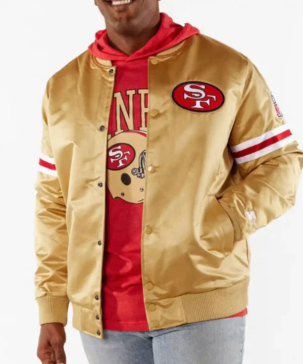 HOMAGE X Starter 49ers Heavyweight Satin Jacket - Forever Jackets