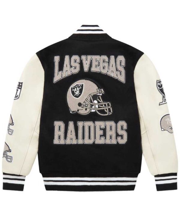 Men’s Las Vegas Raiders OVO Black Full-Snap Varsity Jacket