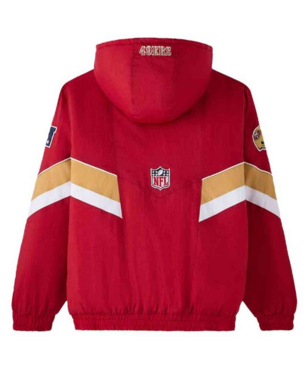 Men’s OVO x Starter Scarlet San Francisco 49ers Sideline Full-Snap Puffer Jacket - Forever jackets