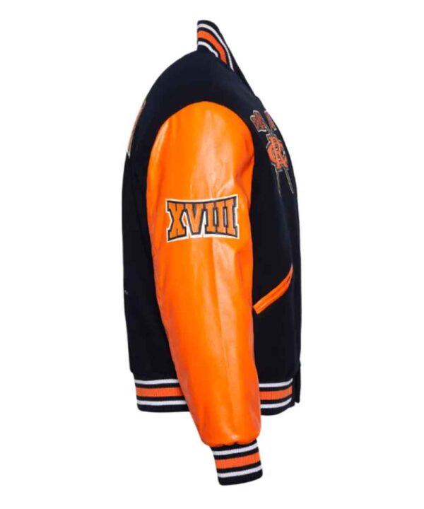 Morgan State University Black and Orange Varsity Jacket - Forever Jackets