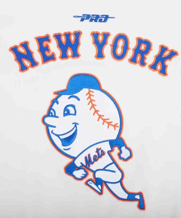 NY Mets Logo Game Day Eggshell Jacket - Forever Jackets