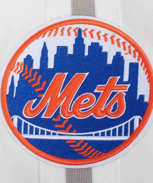 NY Mets Logo Game Day Eggshell Jacket - Forever Jackets