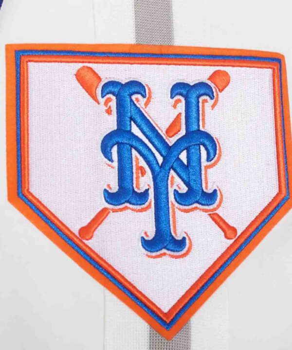 NY Mets Logo Game Day Eggshell Jacket - Forever Jackets