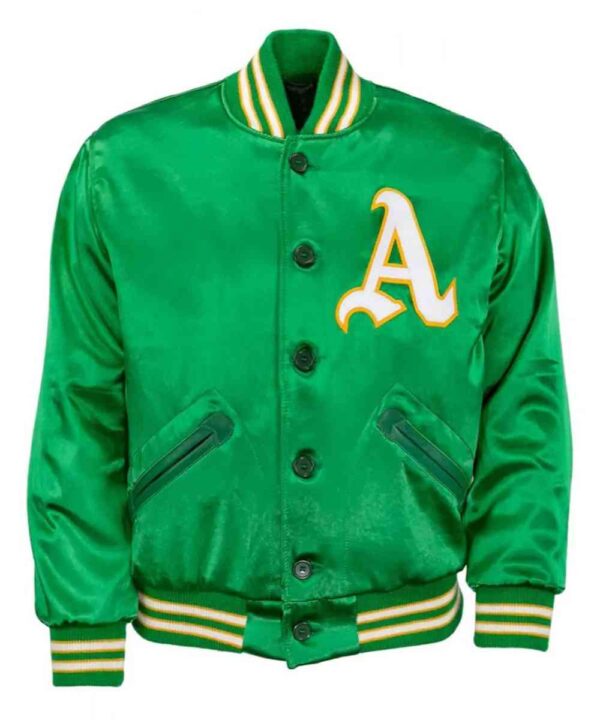 Oakland Athleticss 1968 Bomber Green Jacket - Forever Jackets