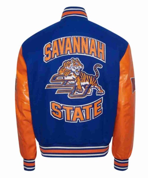 Savannah State University Royal and Orange Varsity Jacket