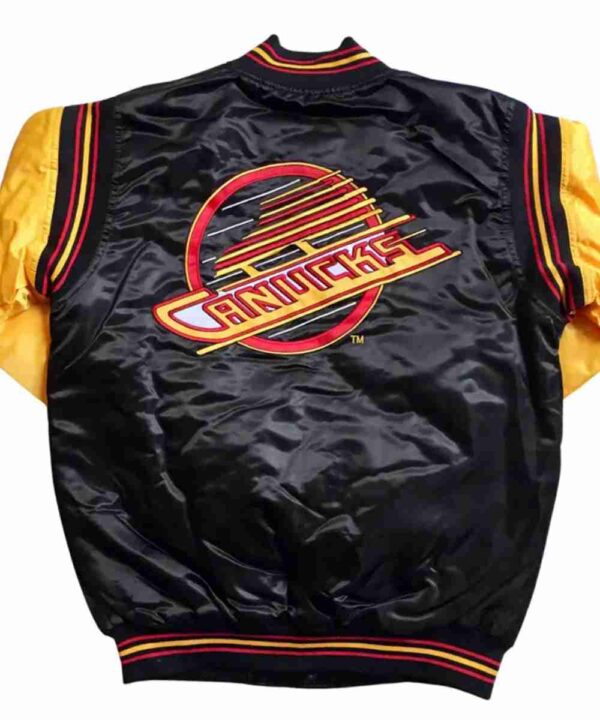 Vancouver Canucks Black and Gold Skate Jacket - Forever Jackets