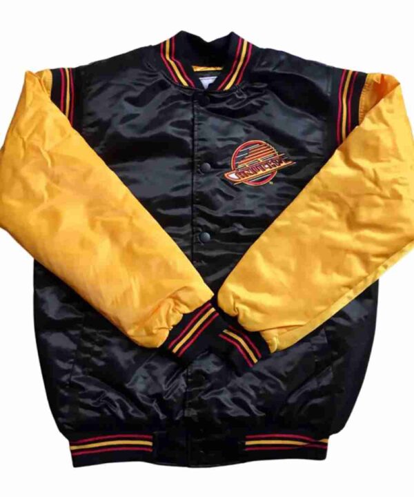 Vancouver Canucks Black and Gold Skate Jacket - Forever Jackets