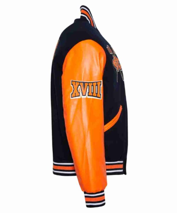 Virginia State University Black and Orange Varsity Jacket - Forever jackets
